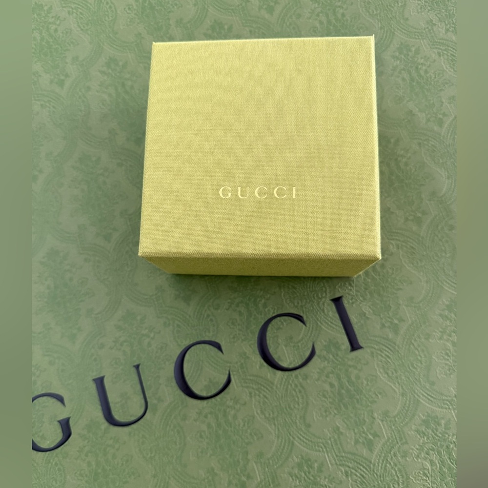 New GUCCI Interlocking G Engraved Love Brown Silver Leather Bracelet💝Uni… - Picture 15 of 15